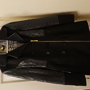 Vintage Bebe Black Wool Pea Coat Size S